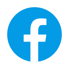 Blauer Kreis mit einem weißen "f" für .